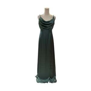 Revelry Skye Satin Cowl Neck Formal Bridesmaid Dress Deep Olive Women’s Size 8